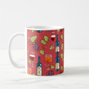 Caneca De Café Padrão de Vinho e Uva