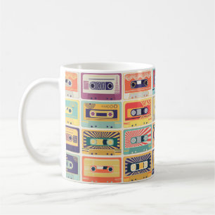 Caneca De Café Padrão de Vintage das fitas cassete retrô.