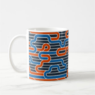 Caneca De Café Padrão de vintagem sem costura articulada com lin