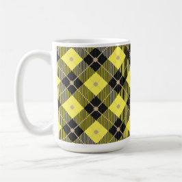 Caneca De Café Padrão de Xadrez Amarelo Preto do jack Lumberjack