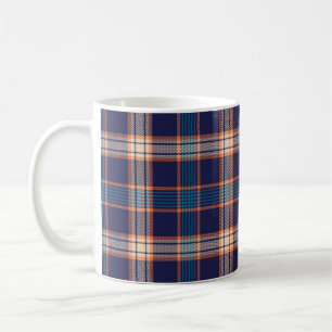 Caneca De Café padrão de xadrez de tartan marinho