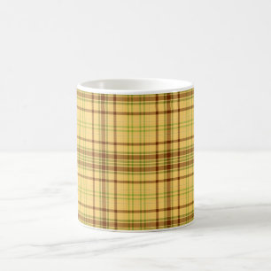 Caneca De Café Padrão de Xadrez Elegante Personalizado Amarelo