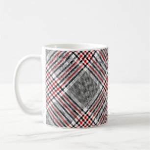 Caneca De Café Padrão de xadrez Glen. Alcatrão sem costura, pre
