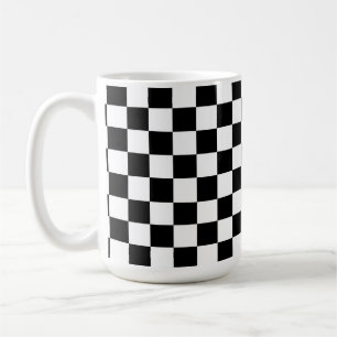 Caneca De Café Padrão de xadrez preto e branco