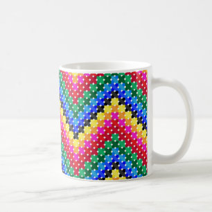 Caneca De Café Padrão de ziguezague colorido