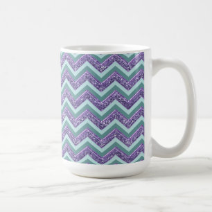 Caneca De Café Padrão de Zigzag do Ametist Glass
