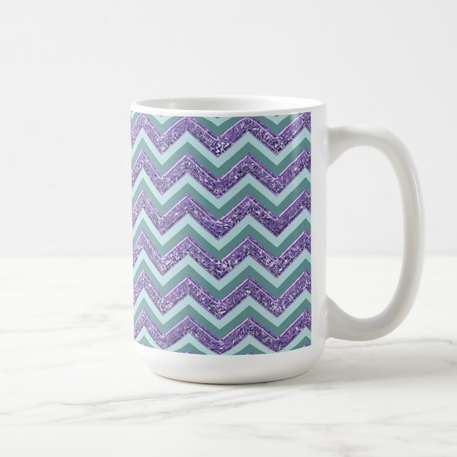 Caneca De Café Padrão de Zigzag do Ametist Glass (Direita)