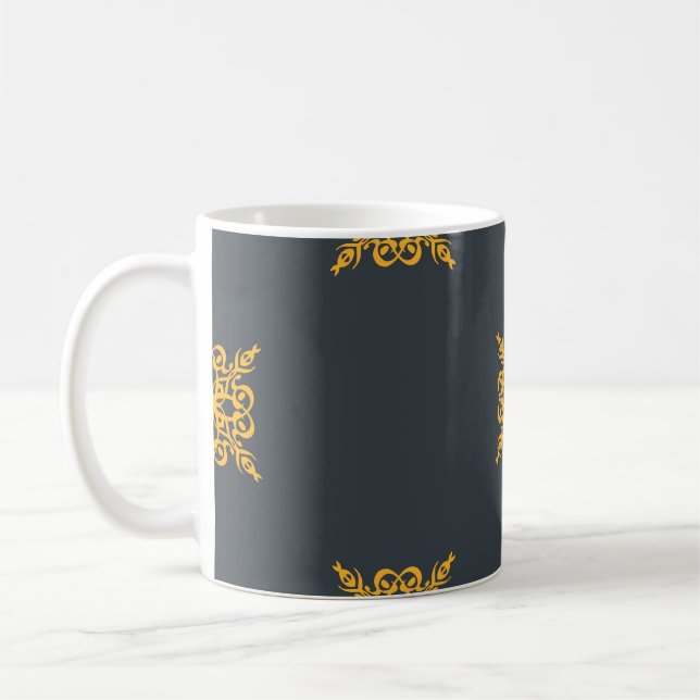 Caneca De Café Padrão decorativo sem costura com elegância o (Esquerda)