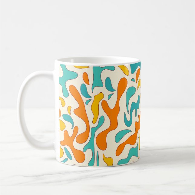 Caneca De Café Padrão descontínuo floral da vinheta com espiral r (Esquerda)