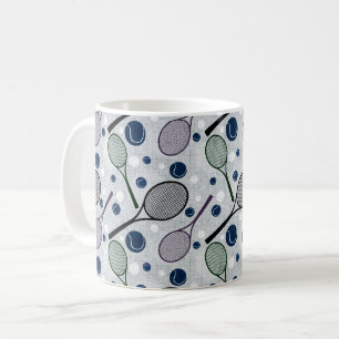 Caneca De Café Padrão desportivo para fãs de tênis.