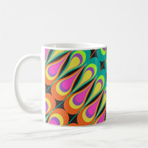 Caneca De Café Padrão diagonal repetitivo colorido.abstrato, arte