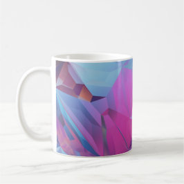 Caneca De Café Padrão digital abstrato em azul, roxo e rosa