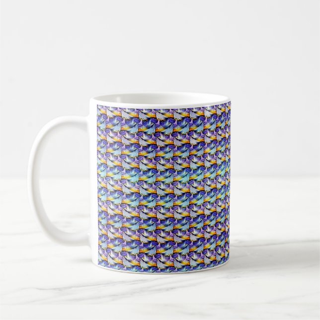 Caneca De Café Padrão digital abstrato moderno design 1234 (Esquerda)