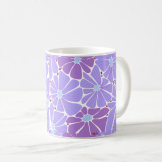 Caneca De Café Padrão digital de margarida negra - roxo