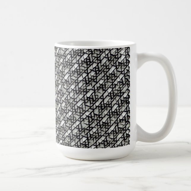 Caneca De Café Padrão digital geométrico abstrato moderno 1272 (Direita)