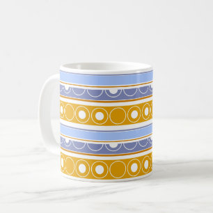 Caneca De Café Padrão distribuído com círculos e anéis estilo ret