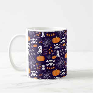 Caneca De Café Padrão Divertido de Halloween