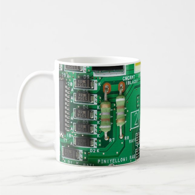 Caneca De Café padrão do computador com conselho de circuito elet (Esquerda)