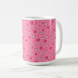 Caneca De Café Padrão do coração do dia de os namorados