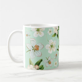 Caneca De Café Padrão do Flor de Primavera de Vintage