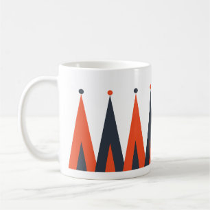 Caneca De Café Padrão do gamão azul e vermelho
