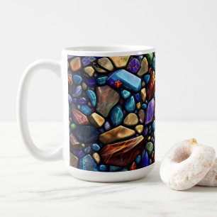 Caneca De Café Padrão do mosaico da pedra colorida