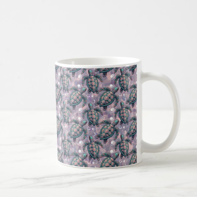 Caneca De Café Padrão do Oceano de Tartaruga Marítima (Direita)