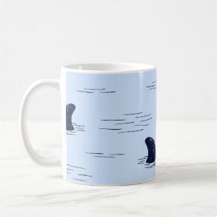 Caneca De Café Padrão do Oceano Fin de Tubarão
