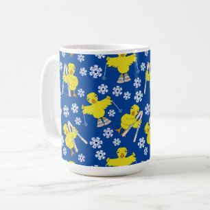 Caneca De Café Padrão do Pintinho de Esqui