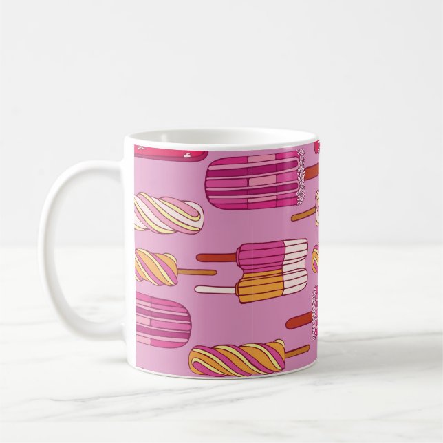 Caneca De Café Padrão do sorvete,ilustração.  (Esquerda)