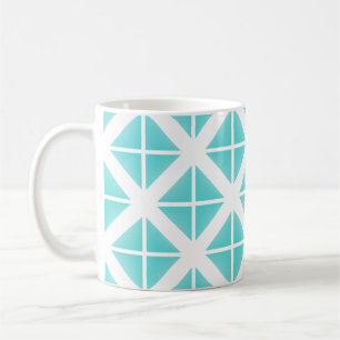 Caneca De Café Padrão do Triângulo da Tendência Turquesa