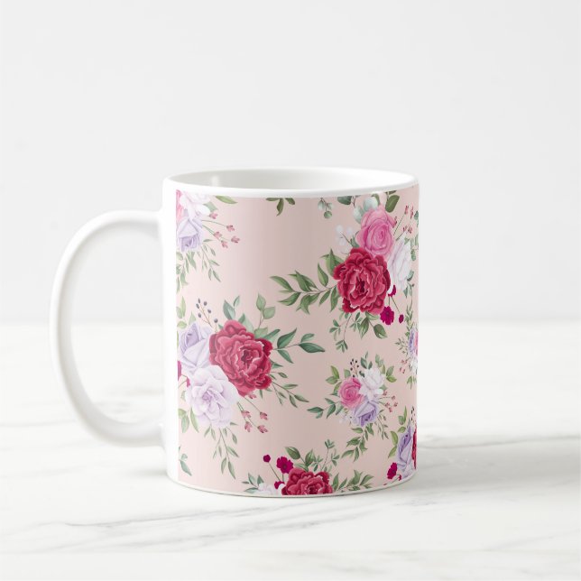 Caneca De Café Padrão do ventilador do Primavera rosa (Esquerda)