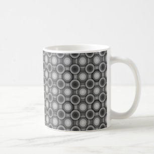 Caneca De Café Padrão dos círculos da Cinza na moda