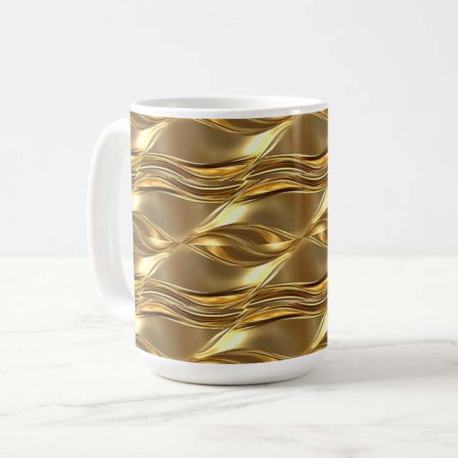 Caneca De Café Padrão dourado cativante (Frente Esquerda)