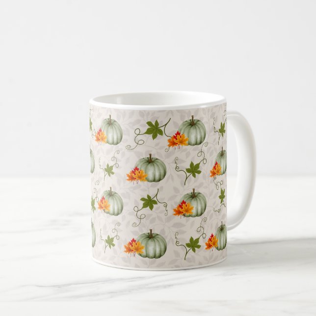 Caneca De Café Padrão Elegante de Abóbora de Outono de Moda Cute  (Frente Esquerda)