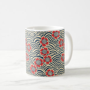 Caneca De Café Padrão Elegante De Flor De Cereja Sem Olho (8)