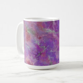 Caneca De Café Padrão Elegante de mármore rosa, roxo e prateado