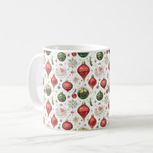Caneca De Café "Padrão Elegante do Enfeites de natal Invisível