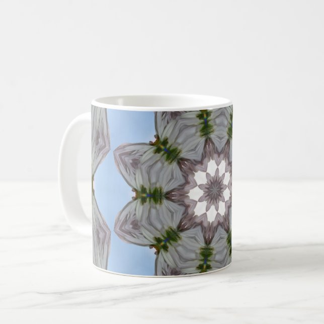 Caneca De Café Padrão em Cinza e Azul (Frente Esquerda)