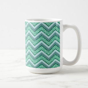 Caneca De Café Padrão Emerald Chevron Facultado