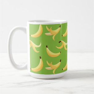 Caneca De Café Padrão Engraçado de Banana Amarela Retro para Fest