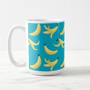 Caneca De Café Padrão Engraçado de Banana Amarela Retro para Fest
