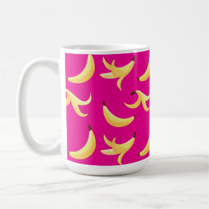 Caneca De Café Padrão Engraçado de Banana Amarela Retro para Fest