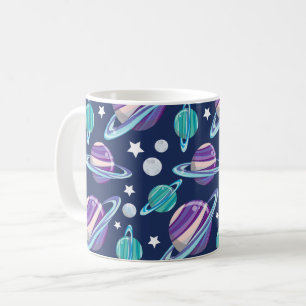 Caneca De Café Padrão Espacial, Planetas, Estrelas, Galáxias, Cos