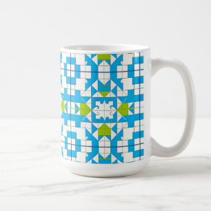 Caneca De Café Padrão Estilizado de Peça de Quebra-Cabeça