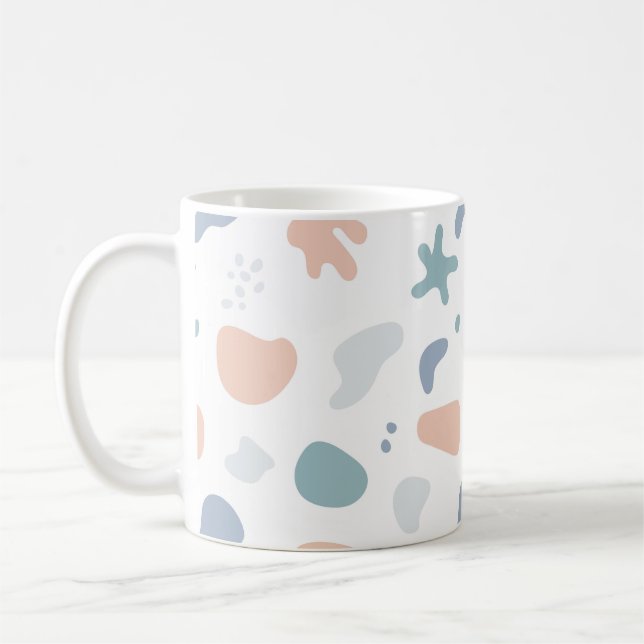 Caneca De Café Padrão Feliz de Pastel Sensível (Esquerda)