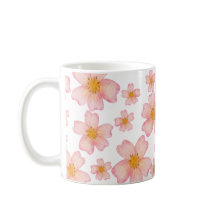 Padrão Floral Aquarela Rosa