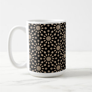 Caneca De Café Padrão Floral Boho Golden Sun Retro