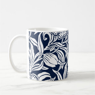 Caneca De Café Padrão Floral Botânico Vintage Art Nouveau