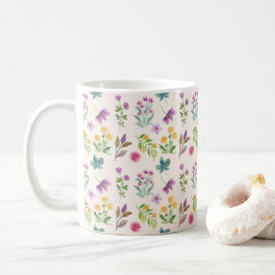 Caneca De Café Padrão Floral Botânico Vitoriano Escuro e Sombrio
